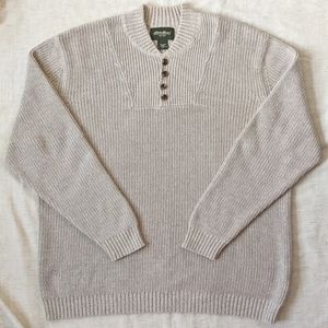 Eddie Bauer Henley Knit Sweater Sweatshirt